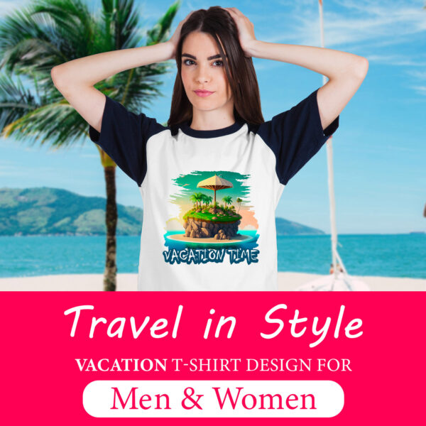 Beach vacation T-shirt design for travelers